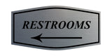 Fancy Restrooms Left Arrow Wall or Door Sign