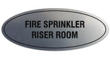 Signs ByLITA Oval FIRE SPRINKLER RISER ROOM Sign - Laser-Engraved Lettering | Durable ABS Plastic | Vibrant Colors | Powerful Foam Tape