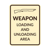 Signs ByLITA Portrait Round Weapon Loading And Unloading Area Door or Wall Sign | Gun Range Safety Warning Signs