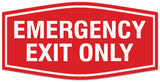 Signs ByLITA Fancy Emergency exit only Sign - Laser-Engraved Lettering | Durable ABS Plastic | Vibrant Colors | Powerful Foam Tape Wall or Door Sign