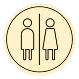 Signs ByLITA Circle Restroom Graphic Door or Wall Sign | Easy Installation | Durable Construction | Promote Health And Safety | Caution Warning Sign for Home, Business and Office Spaces