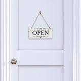 Open 5" x 10" Hanging Wall or Door Sign | Rustic Twine | Stylish Business or Office Signage