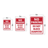 Portrait Round Plus No Parking Do Not Block Dumpster Door or Wall Sign | Health & Safety Signage