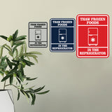 Signs ByLITA Portrait Round Thaw Frozen Foods In The Refrigerator Door or Wall Sign Durable ABS Plastic | Laser Engraved | Easy Installation | Kitchen | Hygiene