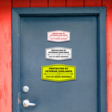 Signs ByLITA Fancy Protected by Veteran Vigilance: You've Been Warned! Easy Installation | Honor Veterans with Military Signs | US Pride | Businesses and Homes Wall or Door Sign