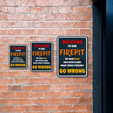 Portrait Round Plus Welcome To Our Firepit We Have Beer And Open Flame What Could Possibly Go Wrong Wall or Door Sign | Funny Wall Decor Fence