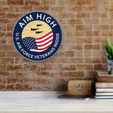 Circle Plus Aim High: U.S. Air Force Veterans Inside Door or Wall Sign Honor Veterans with Military Signs | US Pride | Veteran Gratitude and Discount Signs