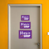 Classic Framed Plus Music Shop Wall or Door Sign | Directional Public Signage