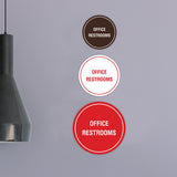 Circle Office Restrooms Wall or Door Sign