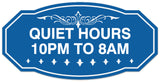Signs ByLITA Victorian Quiet Hours 10pm to 8am Wall or Door Sign - Laser-Engraved Lettering | Durable ABS Plastic | Vibrant Colors | Powerful Foam Tape