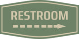 Fancy Plus Restroom (Right Arrow) Wall or Door Sign | Business and Workplace Bathroom Signage