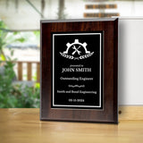 Engineering and Mechanics Theme Customizable Award Plaque | Recognition of Achievement and Service Personalizable Plaques