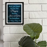 Designs ByLITA Wash Your Hands And Say Your Prayers Because Jesus And Germs Are Everywhere, Wall Print (Framed) | Home Decor