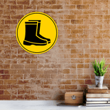 Circle Plus Safety Boots Wall or Door Sign | Easy Installation | Health & Safety Signage
