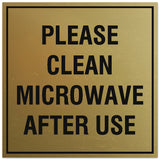 Signs ByLITA Square Please Clean Microwave After Use Sign - Easy Installation | Durable Material