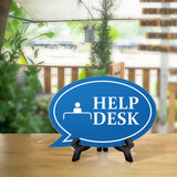 Help Desk Oval Speech Bubble (6 x 4") Table Sign With Acrylic Easel