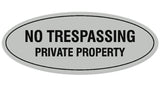 Signs ByLITA Oval No Trespassing Private Property Sign - Laser-Engraved Lettering | Durable ABS Plastic | Vibrant Colors | Powerful Foam Tape