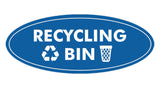 Signs ByLITA Oval Recycling bin Sign - Laser-Engraved Lettering | Durable ABS Plastic | Vibrant Colors | Powerful Foam Tape