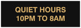 Signs ByLITA Basic Quiet Hours 10pm to 8am Sign - Laser-Engraved Lettering | Durable ABS Plastic | Vibrant Colors | Powerful Foam Tape
