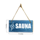 Sauna 5x10 Hanging Plus Wall or Door Sign | Gym and Spa Signage