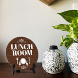 Lunch Room Circle Table Sign with Acrylic Stand (5x5") | Office Spaces Signage