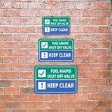 Classic Framed Plus Fuel Mains Shut Off Valve Keep Clear Wall or Door Sign | Health & Safety Warning Signage