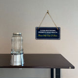 Clean Restrooms Promote Good Health Please Help Keep It Clean 5x10 Hanging Plus Wall or Door Sign | Home & Office Decor