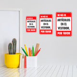 Portrait Round Plus No más de ____ artículos en el vestidor, por favor Wall or Door Sign | Spanish Dressing Room Retailer Signage