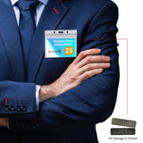 ID Badge with Magnet Backing - 25, 50, 100 Pack | Professional Name Badge Holders with Clear Images & Secure Magnetic Fastening
