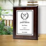 Lacrosse Customizable Wooden Award Plaque | Easel Mount Option | Achievement and Recognition Personalizable Plaques