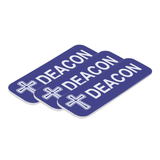 Deacon, Cross Design, 1 x 3" Name Tag/Badge, (3 Pack)