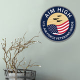Circle Plus Aim High: U.S. Air Force Veterans Inside Door or Wall Sign Honor Veterans with Military Signs | US Pride | Veteran Gratitude and Discount Signs