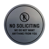 Circle No Soliciting We Do Not Want Anything From You Wall or Door Sign