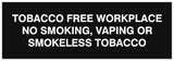 Signs ByLITA Basic Tobacco Free Workplace No smoking, vaping or smokeless tobacco Sign - Laser-Engraved Lettering | Durable ABS Plastic | Vibrant Colors | Powerful Foam Tape