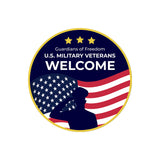 Circle Plus Guardians of Freedom: U.S. Military Veterans Welcome Door or Wall Sign Honor Veterans with Military Signs | US Pride | Veteran Gratitude and Discount Signs