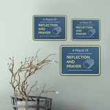 Classic Framed Plus A Place Of Reflection and Prayer Door or Wall Sign | Church and Place of Worship Signs