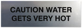 Signs ByLITA Basic Caution Water Gets Very Hot Sign - Laser-Engraved Lettering | Durable ABS Plastic | Vibrant Colors | Powerful Foam Tape