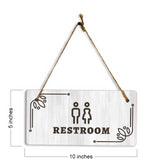 Restroom 5x10 Hanging Plus Wall or Door Sign | Religious Rustic Wood Sign