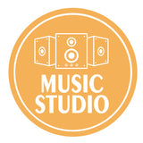 Circle Plus Music Studio Wall or Door Sign | Easy Installation | Business & Studio Signage