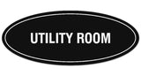 Signs ByLITA Oval Utility Room Sign - Laser-Engraved Lettering | Durable ABS Plastic | Vibrant Colors | Powerful Foam Tape