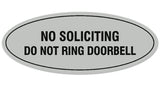 Signs ByLITA Oval No Soliciting Do Not Ring Doorbell Sign - Laser-Engraved Lettering | Durable ABS Plastic | Vibrant Colors | Powerful Foam Tape