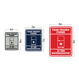 Signs ByLITA Portrait Round Thaw Frozen Foods In The Refrigerator Door or Wall Sign Durable ABS Plastic | Laser Engraved | Easy Installation | Kitchen | Hygiene