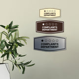 Signs ByLITA Fancy Complaints Department Funny Office Wall or Door Sign