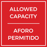 Signs ByLITA Square Allowed Capacity Door or Wall Sign | Spanish Bilingual Business And Office Signs