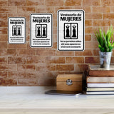 Portrait Round Plus Vestuario de mujeres No se permiten niños del sexo opuesto en el área de vestuario Wall or Door Sign | Spanish Dressing Room Retailer Signage