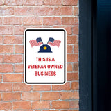 Portrait Round Plus This Is A Veteran Owned Business Door or Wall Sign Honor Veterans with Military Signs | US Pride | Veteran Gratitude and Discount Signs