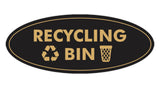 Signs ByLITA Oval Recycling bin Sign - Laser-Engraved Lettering | Durable ABS Plastic | Vibrant Colors | Powerful Foam Tape