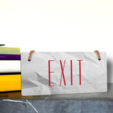 Exit 5" x 10" Hanging Wall or Door Sign | Rustic Twine | Signs for Home and Business