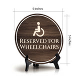 Reserved for Wheelchairs Circle Table Sign with Acrylic Stand (5x5") | Disability Sign