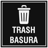 Signs ByLITA Square Trash Basura Sign - Easy Installation | Durable Material